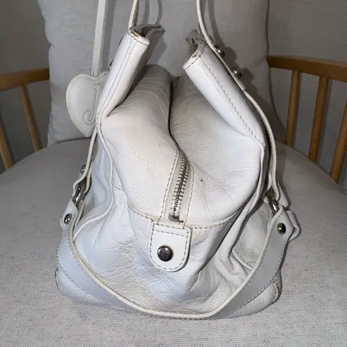 Juicy Couture Vintage  Soft White Womens Leather Bag Purse With Heart Charms
