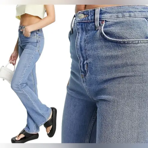 ASOS flared jeans in mid blue Size 24