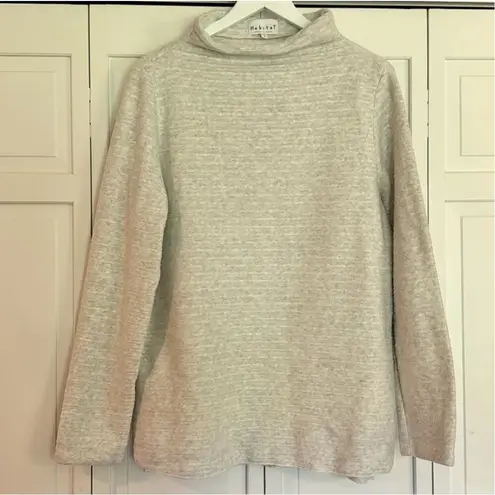 Habitat grey textured cozy mock neck sweater dmsll