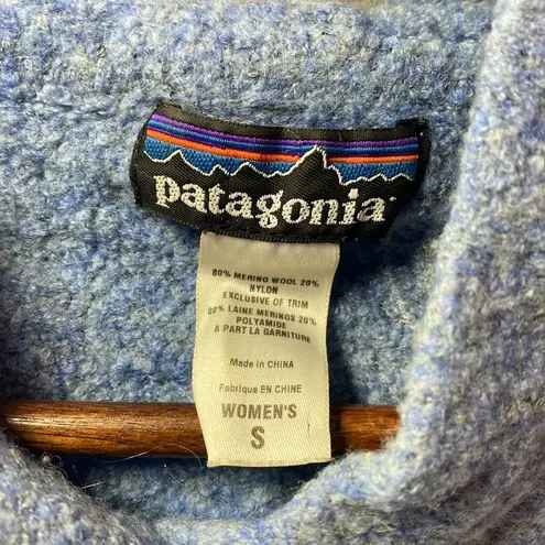 Patagonia Blue 80% Merino wool pull over size small