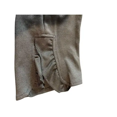 Massini Black Cropped/Ankle Slit Ruffled Opening Thick Leggings 2x EUC