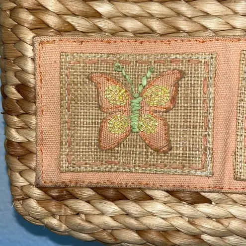 Vtg Butterfly Purse Cornhusk Handbag Bohemian Bag Feminine Y2K Summer Girly