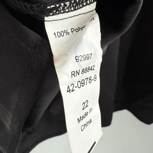 Eloquii Blouse Size 22 NWT Satin Drape Neck Black Plus Curvy Cocktail Office Top