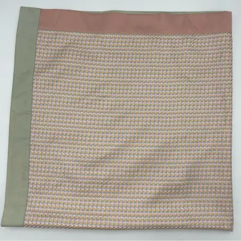 Jim Thompson Silk Scarf Woven Pastel 41" x 41" Pink Blue Yellow Green Border