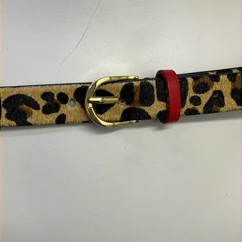 Royal Albartross Women’s Leopard Animal Print Hair Textured Adjustable Belt Med Brown