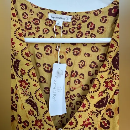 Poupette St. Barth NWT Yellow Leo Rachel Smocked Mini Dress Size M