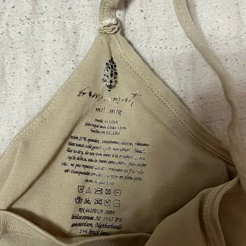 Free People Movement Beige Tan Athletic Low Cut Crop Tank Top Size M