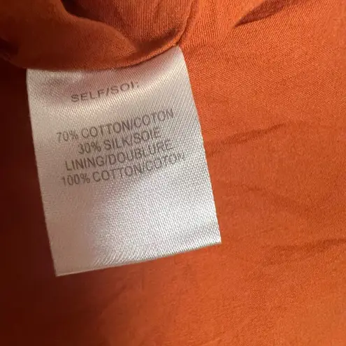 Tanya Taylor Nolan Rust Zebra Silk Slit Plunge Neck Maxi Dress Size 10