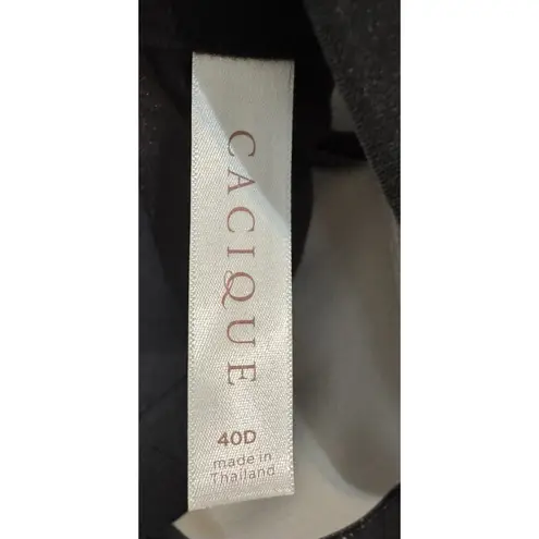 Cacique Black Star Print Mesh Bra Lining, Wireless, 4 Hooks, Wide Straps 40D