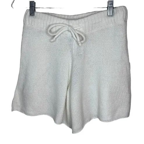 We Wore What pull on sweater short chunky cozy stitch ze1 ivory women small