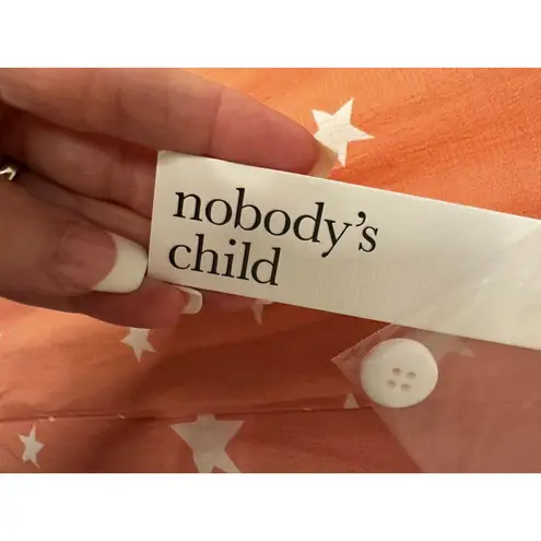 Women's Nobody's Child Orange White Star Print Romper US 12