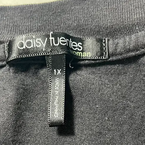 Daisy Fuentes Black Short Sleeve Blouse Women’s Plus Size 1X