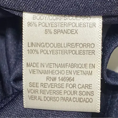 Donna Ricco Tropical Floral Cupcake Hem Scuba Sheath Dress Navy Size 10