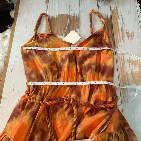 Ulla Johnson Valentina Braided Tie Belt Midi Dress in Red Topaz Size US 6