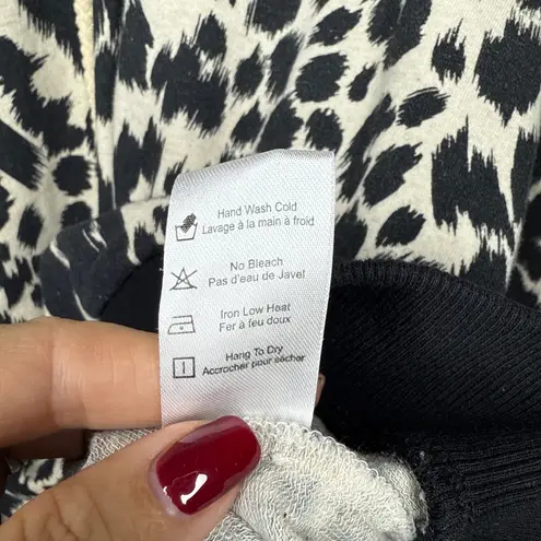 Saltwater Luxe Annie French Animal Print Pullover Hoodie Tan Medium MSRP $92