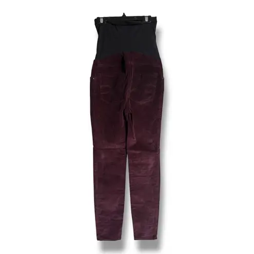 Motherhood Maternity Corduroy Pants XS Skinny Fit – 5 Pocket Style – Dark Purple Size undefined