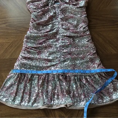 Saylor Sabryna Sequin Ruched Halter Minidress NWT size medium
