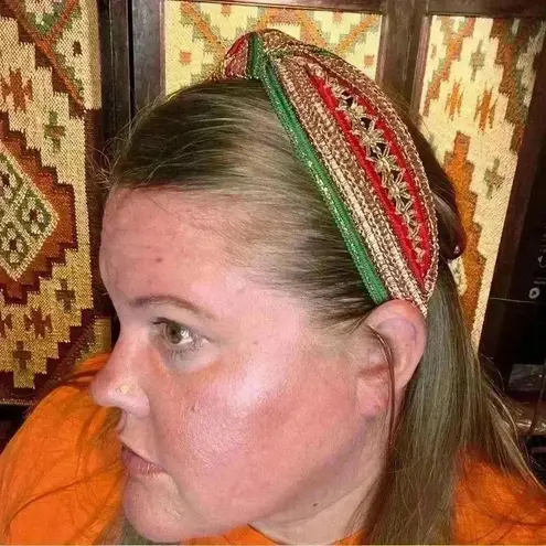 Irish Twins Boutique Christmas Knot Headband Green