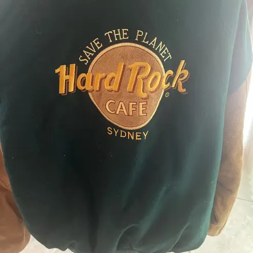 Hard Rock Cafe Vintage 90s Hard Rock Sydney Leather/Wool bomber jacket - Size Small