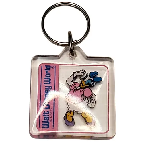 Disneyland Daisy Duck Vintage Acrylic Keychain 1980βs WDW