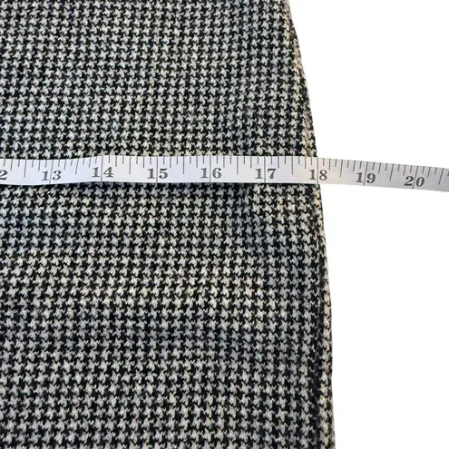 St. John Black White Houndstooth Sleeveless Dress Size 8 Wool Blend Academia Twee
