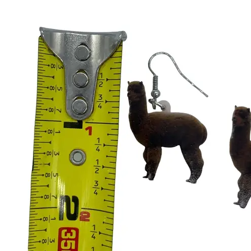 NEW brown double sided llama or alpaca earrings