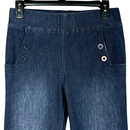 Betabrand Small LONG Bootcut Jeans Pull-On Hi-Rise Stretch Pockets Medium Wash