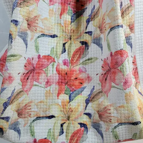 Claudia Firenze Womens Iris Tote Bag White Pink Floral Woven Leather Purse Italy