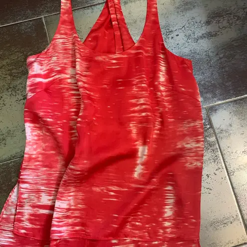 BCBG MaxAzria Red White Space-dyed Tank XS