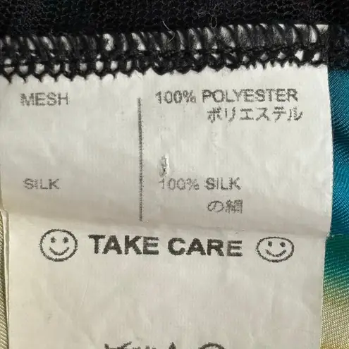 Andrea Crews Applejack Mesh Long Sleeve Top My Little Pony Silk Front Cropped Black