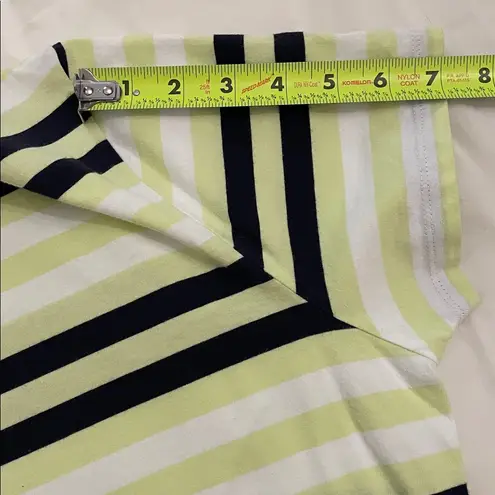 Brooks Brothers Green Striped Short Sleeve Cotton T-Shirt Womens Size XL