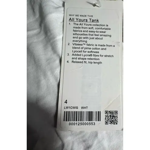 NWT Rare Lululemon All Yours Tank Oversized Sz 4 Graphic Print White Black #V10