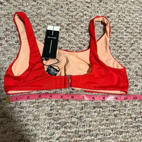 NWT DOLCE VITA Knot Crop Bikini Swim Top Cherry Red