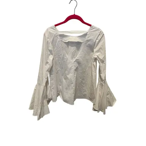 Soprano  Women's White Swing Style Bell‎ Sleeves Blouse Top Size Medium