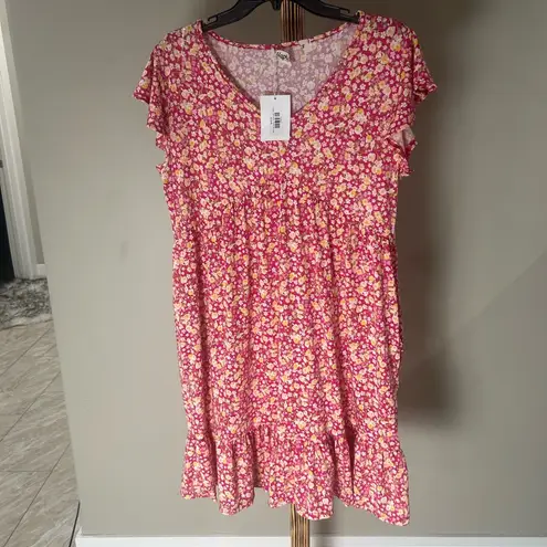 Haptics Sweet Like Summer Floral Dress Womenโs Medium NWT $48 Pink