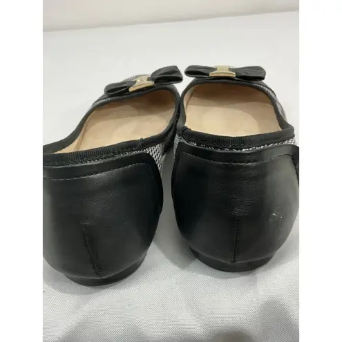 Charter Club Womans Pimmas 10 M Black Plaid Slip On Flat Shoes