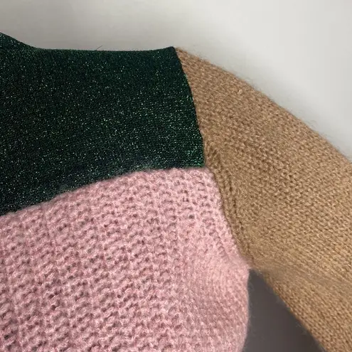 Scotch & Soda OK Bye Selina mohair blend colorblock high neck fuzzy sweater XS