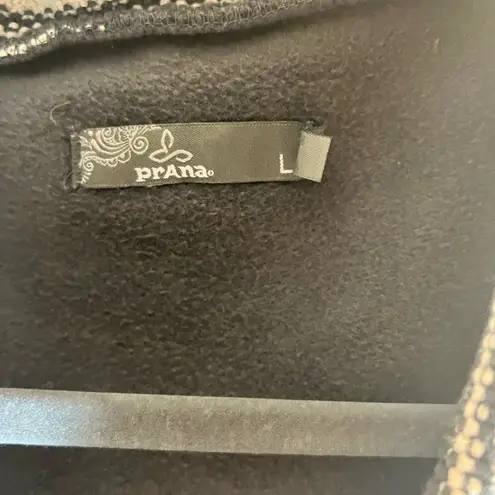 prAna Grey Coat with Striped Collar, stripe details at collar and cuffs, longer