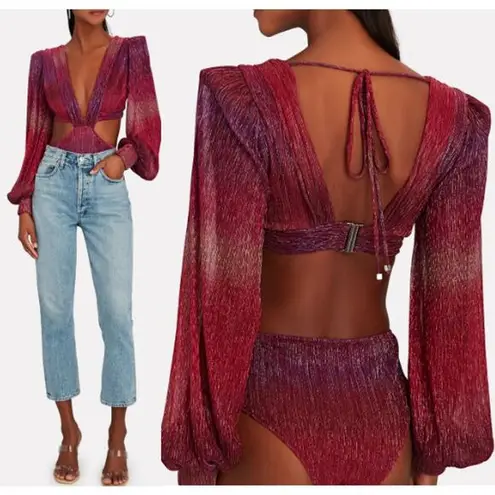 PatBO Ombre Lurex Plunging V