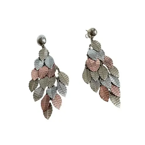 Vintage Leaf Dangle Earrings Chandelier Statement Fashion Jewelry Gold