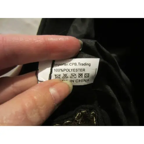 Boho Embroidered Floral Backpack Black Red Rose Folk Festival Bag