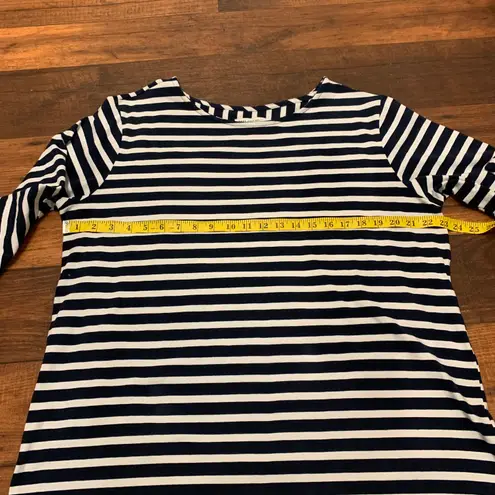 Free Assembly XXL Blue/White Women's Striped Super Soft Mini T-Shirt Dress