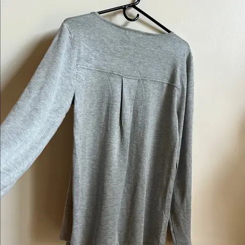Joan Vass Gray Fitted Long Sleeve Sweatshirt