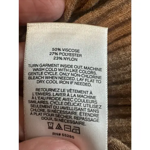 EXPRESS  Women's Ribbed Crew-Neck Maxi‎ Sweater Dress Beige Long Sleeve Sz M