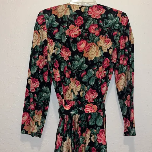Vintage Floral Dress Rose Garden Print