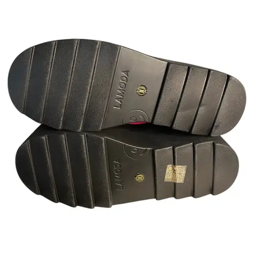 LA MODA Hot Pink Platform Shoes Touch The Sky Sneakers Vegan Suede Size 10 US 8