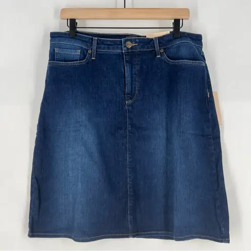 NYDJ 5 Pocket Denim Skirt In Cooper Dark Blue Stretch NWT Size 12