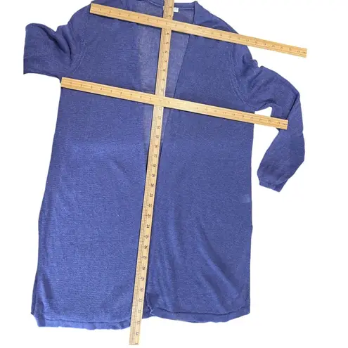 J Jill Open Cardigan Womens L Purple Linen Blend Beachy Breathable Knit Casual Size L