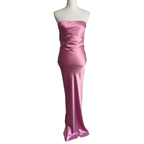 retrofete Skye Dress in Fondant Pink XSmall New Womens Satin Maxi Gown Size XS
