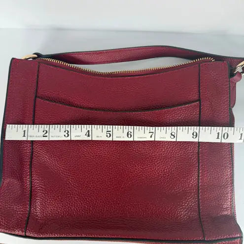 Kattee Cowhide Leather Crossbody Bag Burgundy Pebbled Shoulder Purse NWOT Red